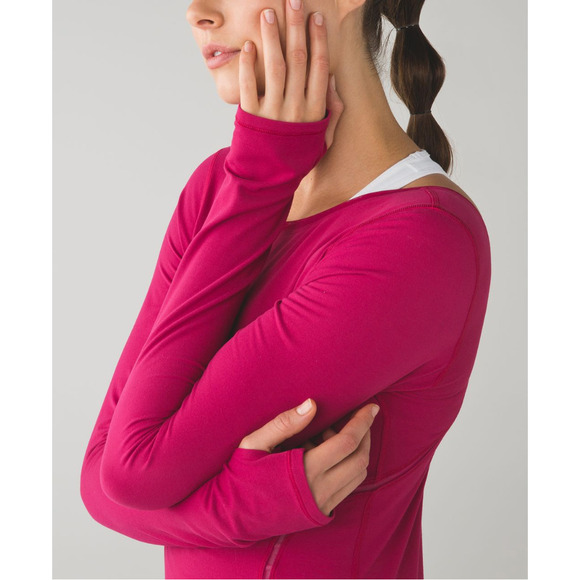 RARE Lululemon Boat Neck Slim Long Sleeve Tee Berry 10 NWOT - Picture 2 of 13